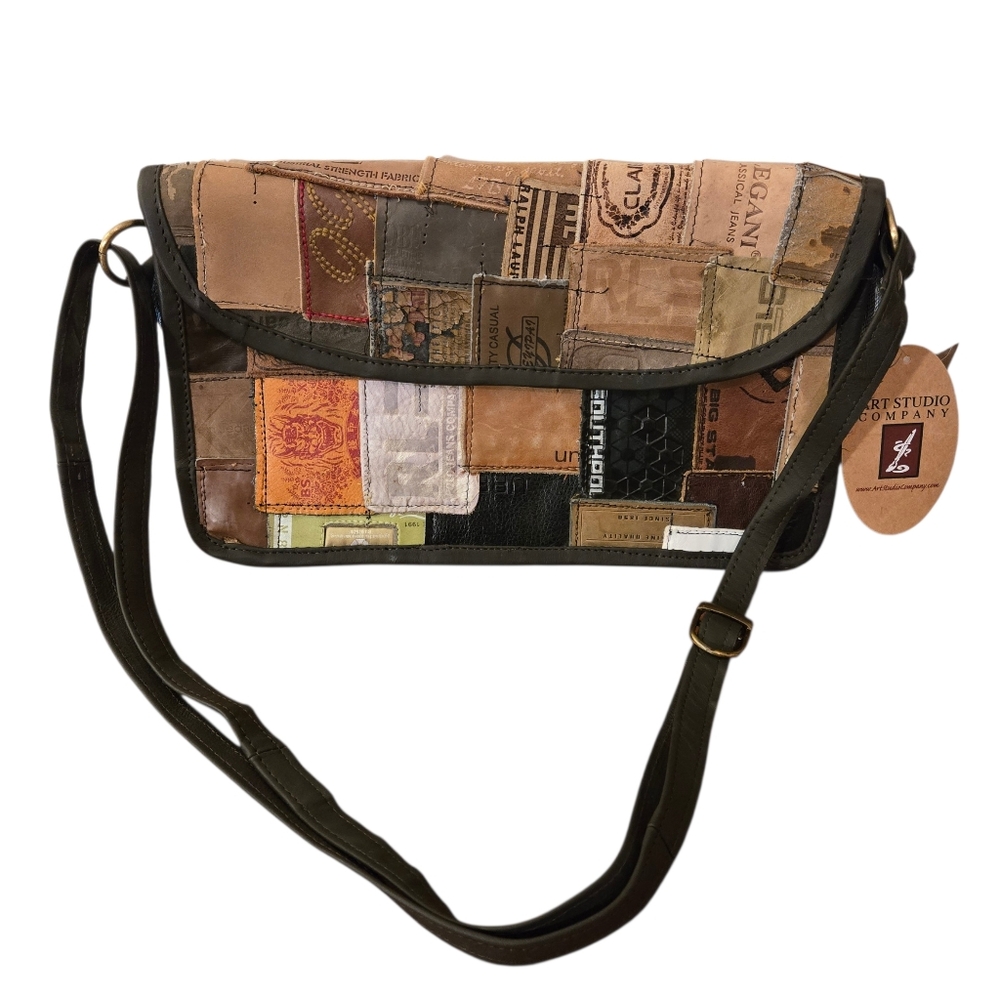Art Studio Company Jean Label Patchwork Crossbody Bag